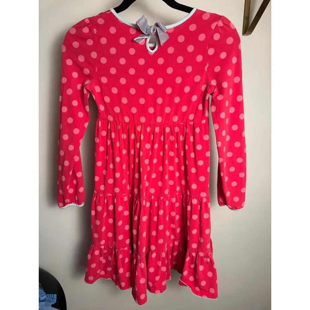 Size 10 Matilda Jane Polka Dot Dress With Crushed Velvet Trim